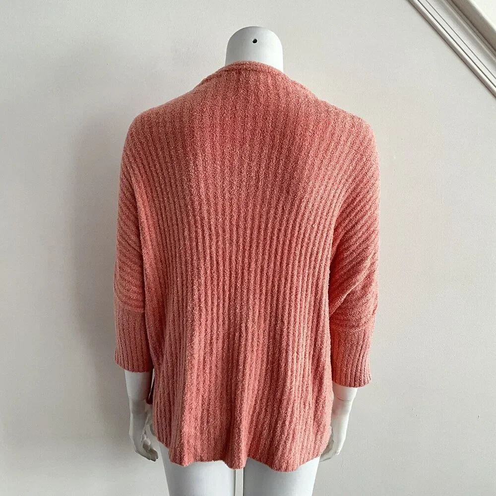 Barefoot Dreams Cardigan Ribbed Cozychic Lite Coral S - Picture 4 of 12